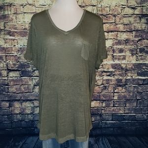Style & Co Semi Sheer Pocket Tee, Size 2X